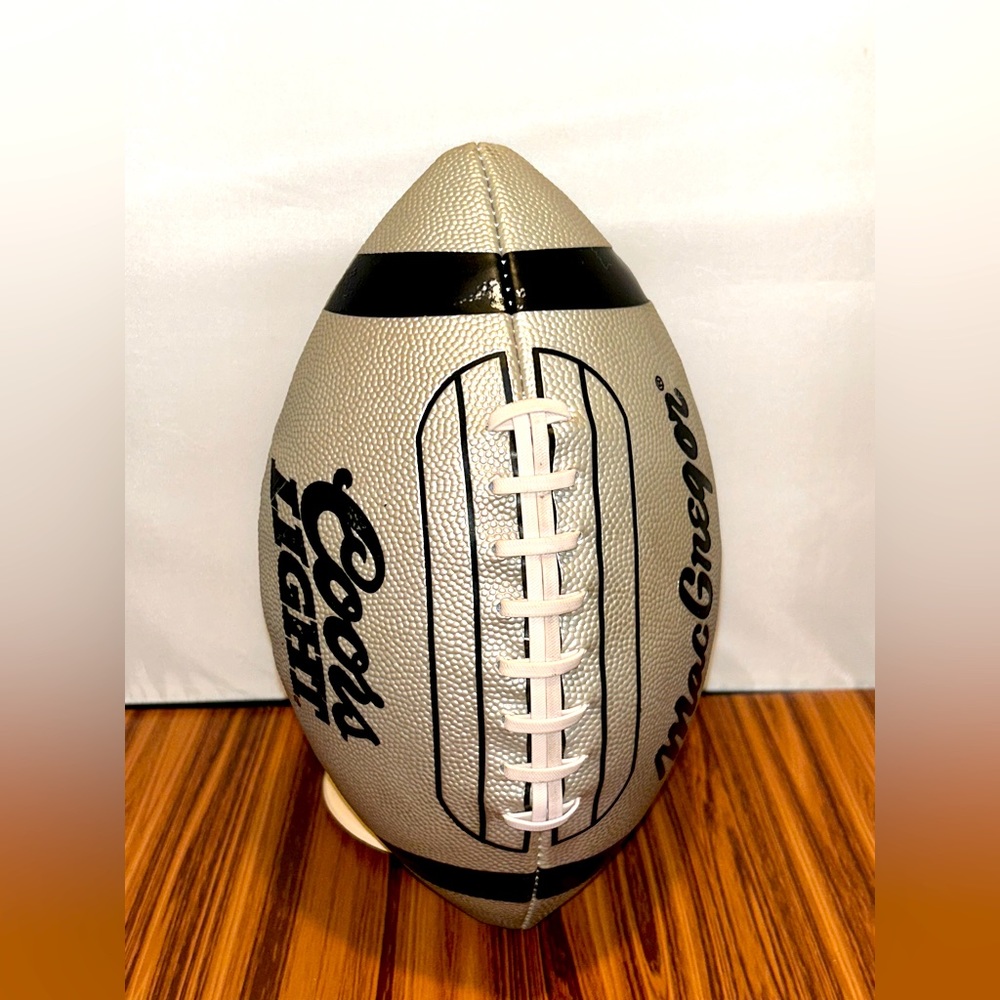 MacGregor Coors Light Beer Silver Football Ball Inflate 10lbs Regular Full Size